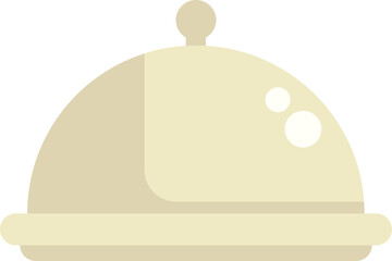 Poster - restaurant cloche is keeping food warm on white background