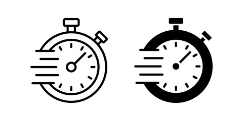 Stopwatch icon set. timer sign. for mobile concept and web design. vector illustration on white background