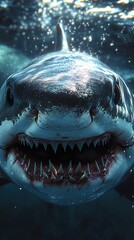 Sticker - Great White Shark Close-Up: A Glimpse into the Depths