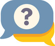 © anatolir - Two overlapping speech bubbles displaying a question mark representing communication and asking questions