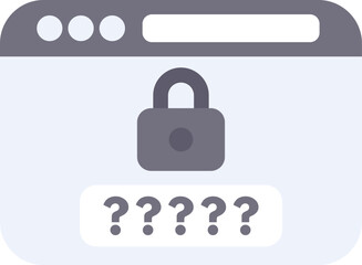 Poster - Webpage is showing a locked password field with question marks, prompting the user to retrieve their forgotten password