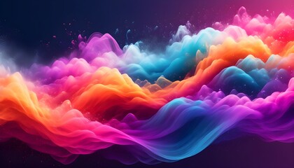 Wall Mural - Vibrant Waves of Abstract Digital Art in Dynamic Motion for Modern Design and Creative Backgrounds