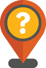 Poster - question mark location pin pointing at unknown destination