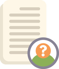 Poster - icon of a person with a question mark on a document representing frequently asked questions