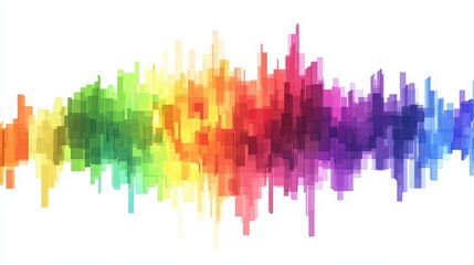 Fototapete - Digital pixel art featuring rainbow colors with a modern twist. Isolated on white or transparent background, this design highlights bold, vibrant hues
