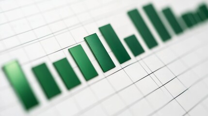 Aufkleber - A financial bar chart showing comparison of investment returns, with green bars rising sharply to symbolize growth, displayed against a white background with grid lines.