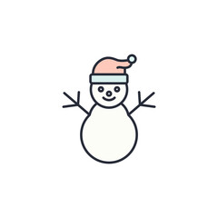 Leinwandbilder - Snowman icon vector illustration. Snowman symbol isolated on white background