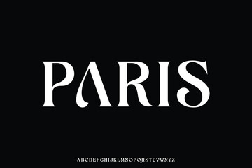 Wall Mural - unique elegant curvy alphabet display font vector illustration. decorative paris typeface