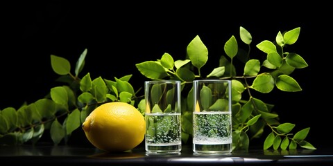 Sticker - lemon tree in a glass