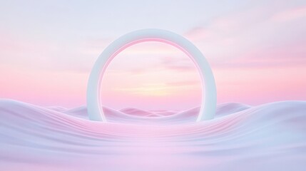 Wall Mural - a large white circle is floating in the water