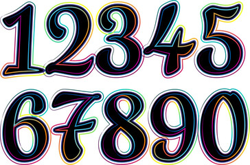 Leinwandbilder - Vector set of number, numbers vector gradient color