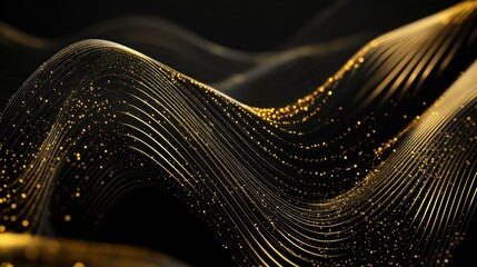 Poster - Abstract Gold and Black Wave