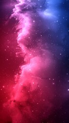 Wall Mural - abstract cosmic-themed image featuring blend of pink, purple, blue nebula-like clouds filled with sp