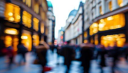 Wall Mural - Dynamic blur of pedestrians navigating the vibrant streets of London