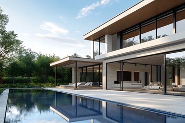 modern house with swimming pool