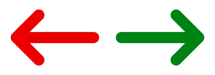 Poster - Simple rounded left and right arrow red and green