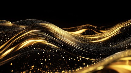 Poster - Abstract Gold Waves
