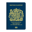 © dlyastokiv - British passport cover front with official gold emblem and text
