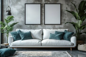 Wall Mural - The room has a modern and minimalist feel