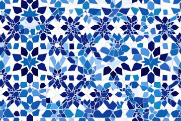  white and blue tile with an intricate geometric pattern