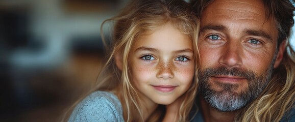 Loving father and daughter portrait