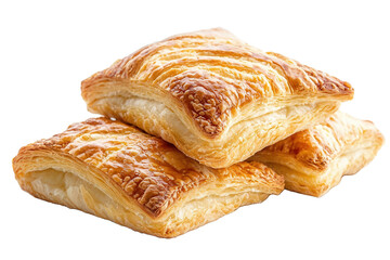 Fresh puff pastry isolated transparent background