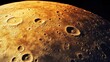 © Ti Studio - A close-up of Mercury cratered surface, with large impact craters and ridges under the intense solar radiation
