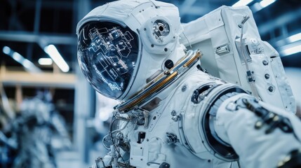 A close-up shot of a spacesuit's life-support system, displaying its technology and components essential for astronaut safety