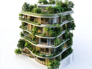 Poster - Modern Eco-Friendly Building with Green Roofs