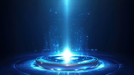 Poster - Futuristic Digital Platform with Glowing Light