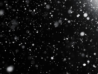 Wall Mural - white particles flying in the air, snowflakes falling from above