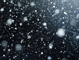 Wall Mural - white particles flying in the air, snowflakes falling from above