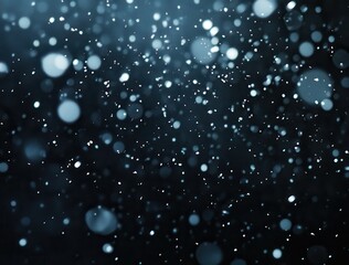 Wall Mural - white particles flying in the air, snowflakes falling from above