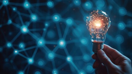 Lightbulb and Network: A Symbol of Connection and Innovation