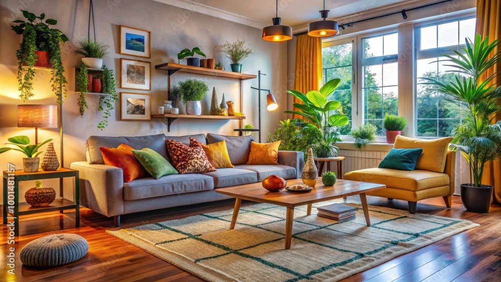 Cozy and Modern Living Room Free Zoom Background Images for ...