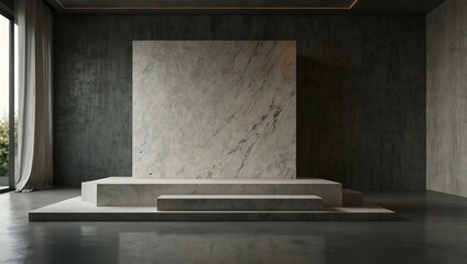 Abstract podium in a modern interior.