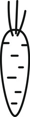 Poster - Simple black and white line art illustration of a carrot is representing a healthy eating lifestyle