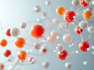 Wall Mural - abstract 3d render of a molecule structure