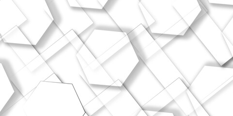 Wall Mural - Abstract white background with hexagons and seamless pattern in vector design. luxury white pattern geometric mesh cell texture. seamless bright white abstract honeycomb background.