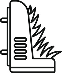 Poster - electric car battery showing discharge icon in thin line style