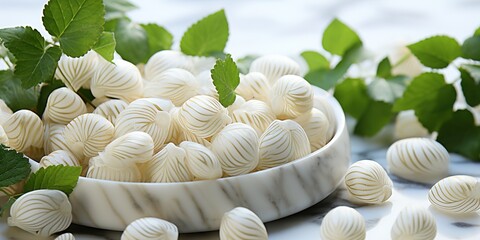 Wall Mural - dumplings on a white plate