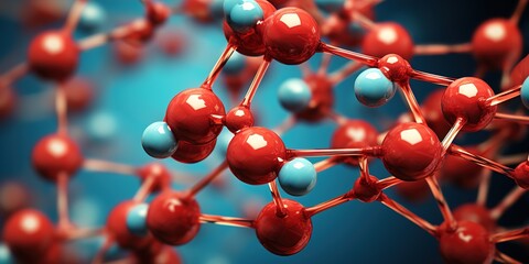 Sticker - 3d render of molecule