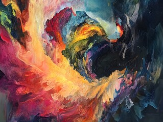 Poster - Vibrant Abstract Swirl of Colors in Dynamic Motion