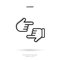 Leinwandbilder - Mouse click cursor set. Hand Cursor. Click icon. Mouse pointer set. Arrow cursor. Pointer click icon. Clicking cursor, pointing hand clicks and waiting loading icons. Website arrows or hand icon.