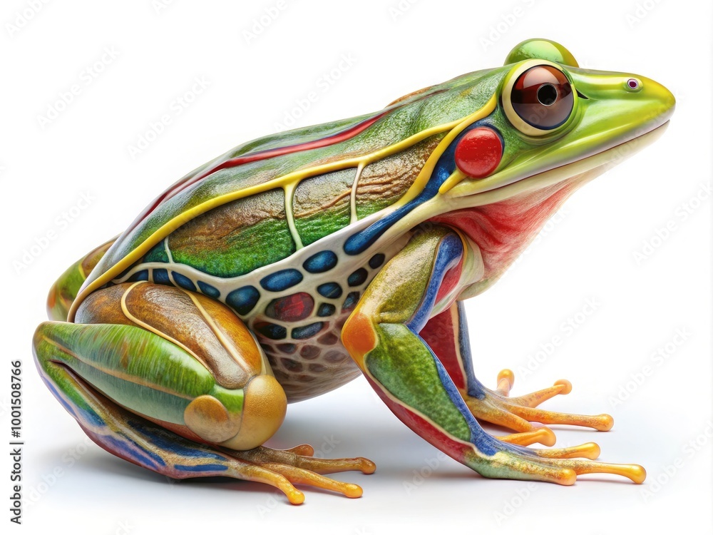 Detailed External Anatomy of a Frog Diagram Illustrating Biological ...