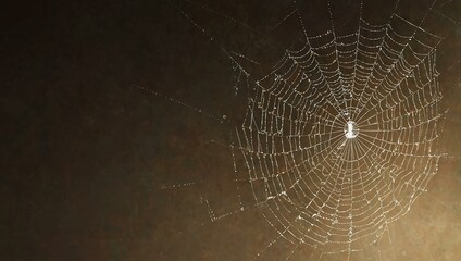 Wall Mural - Beige spider web illustration