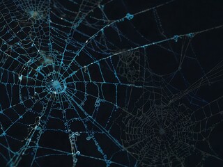 Blue spider web illustration