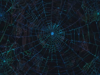 Blue spider web illustration
