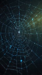 Blue spider web illustration