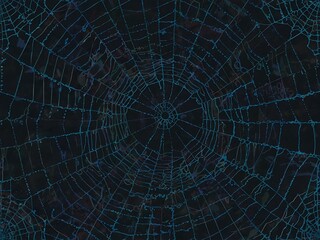 Blue spider web illustration